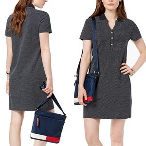 Tommy Hilfiger polo tshirt dress blue polka dot